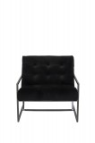 ARMCHAIR BLACK VELVET MATT BLACK FINISH FRAME - CHAIRS, STOOLS